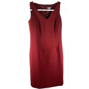 Ann Taylor Burgundy Solid Sheath Dress 0P Petite